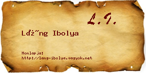 Láng Ibolya névjegykártya